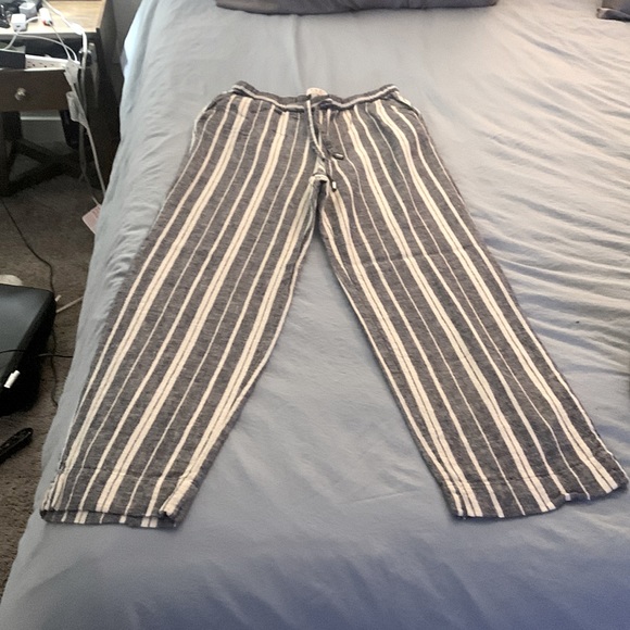 Chaus New York Flare Leg Pants, Size Small, Blue/Gray and White Striped Pattern - Picture 1 of 2